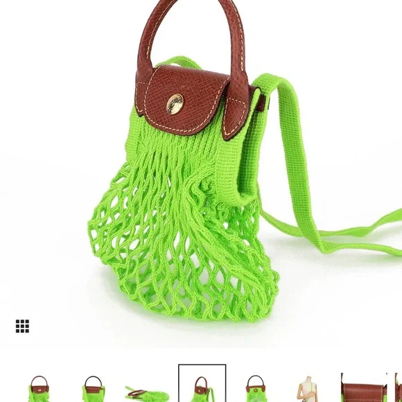 Longchamp Vibrant Green and Brown Crossbody Bag - Picture 2 of 6